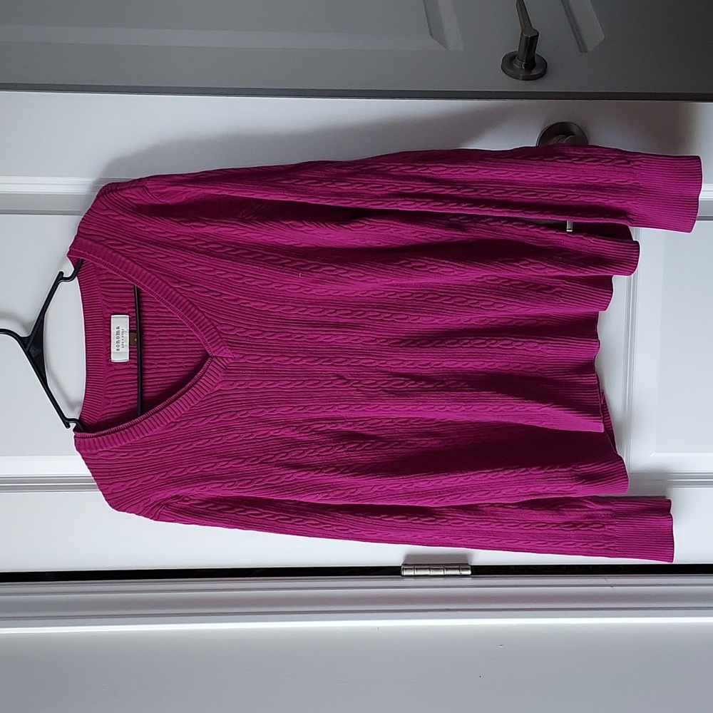 Sonoma long sleeve sweater v neck red xl